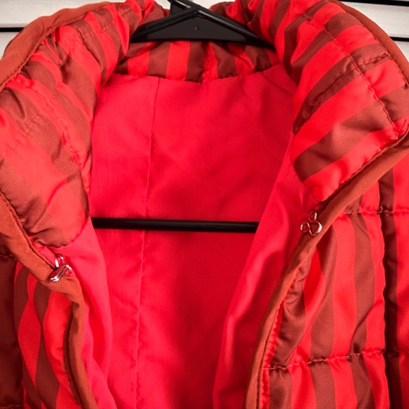 Boutique | Striped Red and Brown Oversized Women's Jacket Medium - Picture 9 of 9